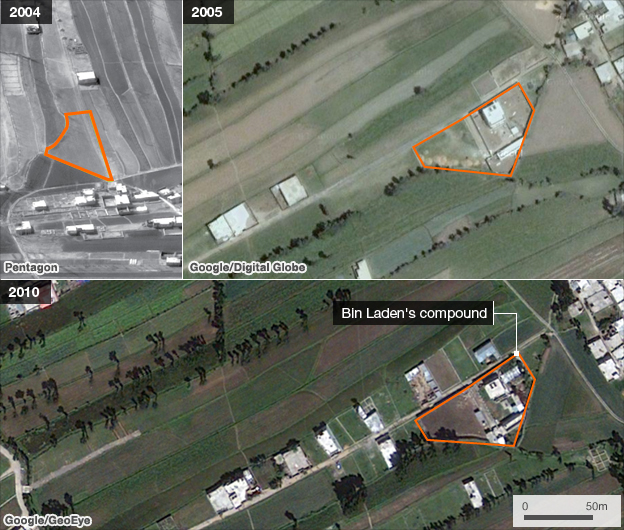 Foto satelit rumah Usama bin Laden di Abbottabat, Pakistan