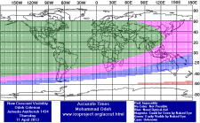 Crescent visibility map Jumadal Thani 1434, day 2 after conjunction.