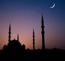 Crescent moon marks the beginning of islamic month.