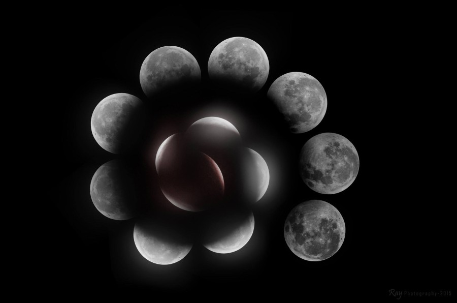 Foto proses gerhana bulan total oleh Rayhan Cygnus.