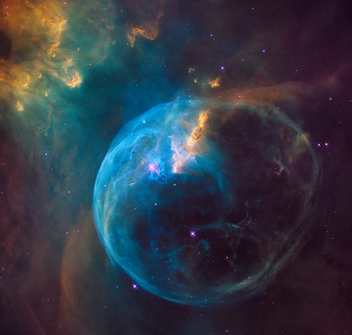 Nebula Gelembung yang indah dan lebih luas daripada Tata Surya kita dipotret oleh teleskop antariksa Hubble pada ulang tahun yang ke-26-nya.