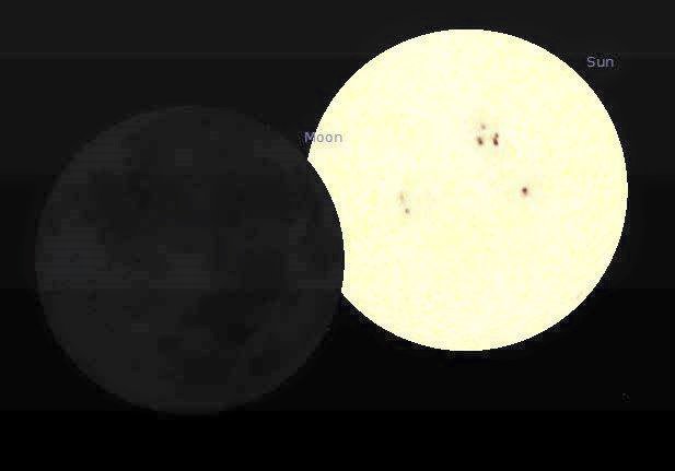 Diagram penampakan matahari saat gerhana sebagian, 1 September 2016 menjelang terbenam.