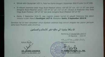 Kementerian Agama: 1 Dzulhijah 1437 H Jatuh pada 3 September 2016