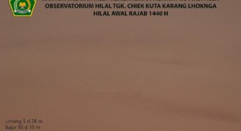 Foto-foto Hilal (Bulan Sabit) 1 Rajab 1440 H