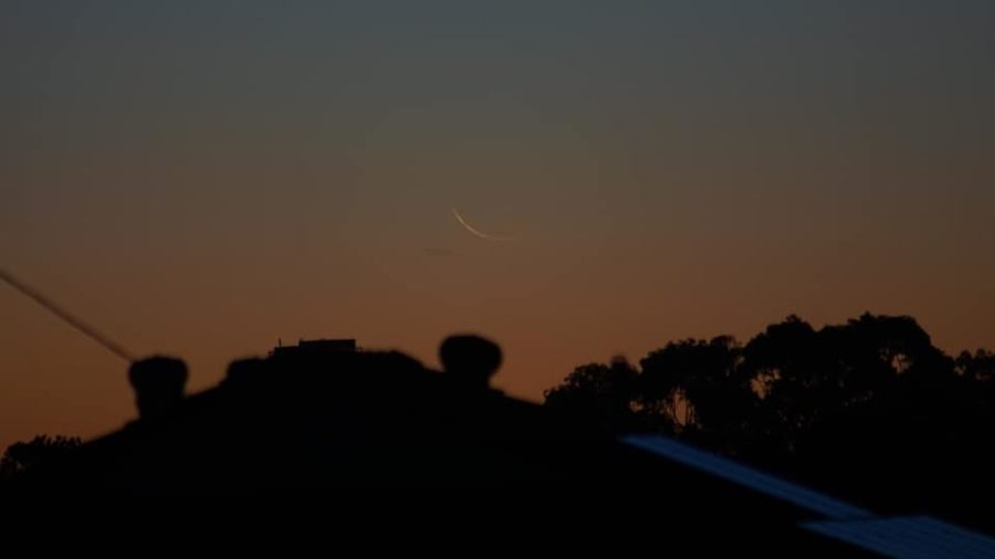 Crescent moon photo of 1 Sha'ban 1442 AH from Perth, Australia taken on Sunday, 14 March 2021.