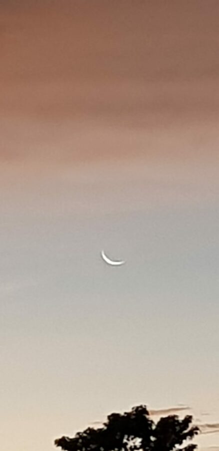 Old crescent moon of Rajab 1444 H photo from Bogor, Indonesia on dawn of Sunday, 19 Feb 2023 (Habib bin Hilal).