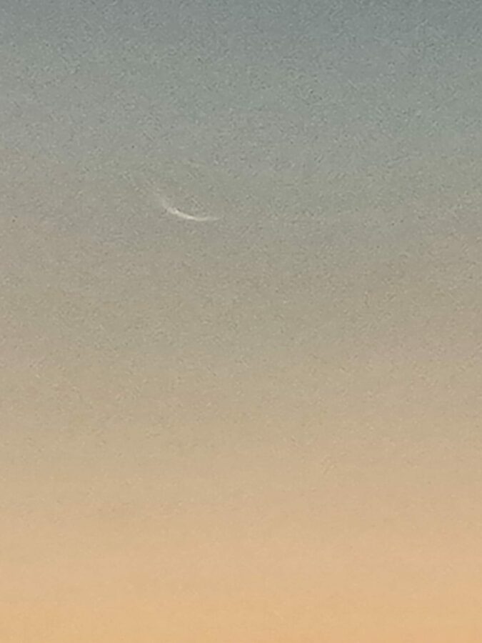 Crescent moon photo of 1 Rajab 1445 AH taken from Perth, Australia on Friday, 12 January 2024.
