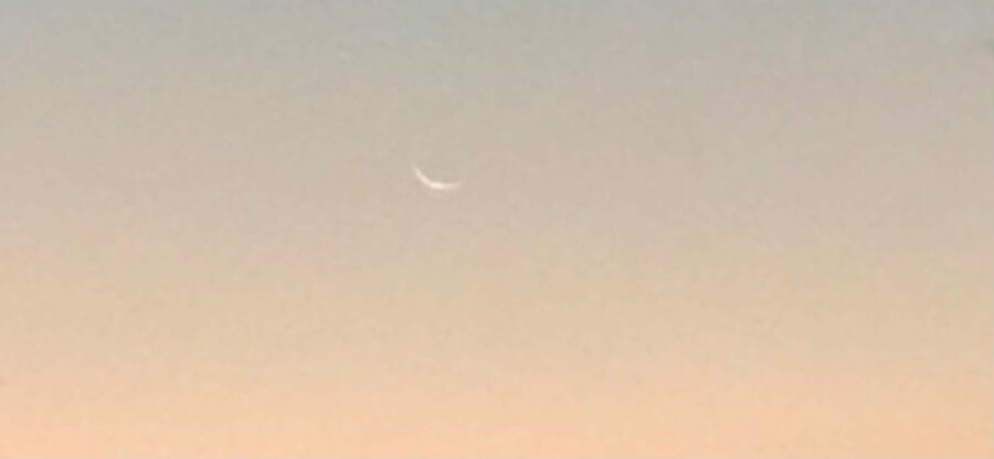 Crescent moon photo for 1 Muharam 1446 AH seen in Brisbane, Australia on Sunday evening, 7 July 2024 CE.