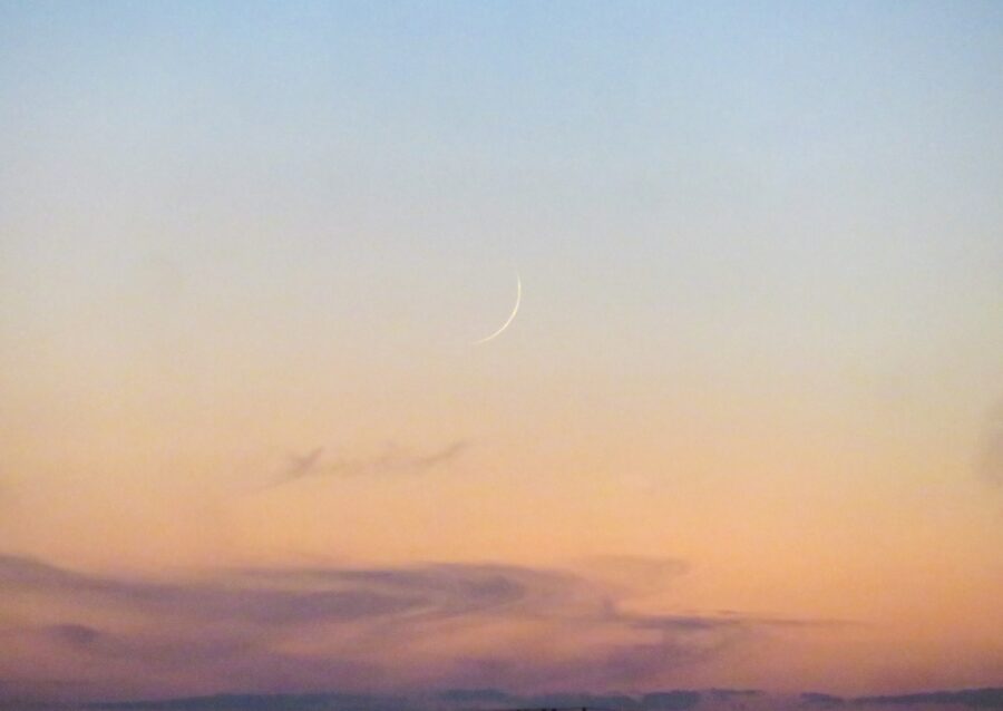 Crescent moon photo of I Jumadal Akhirah 1446 AH, taken from Libya, 2 December 2024 (Ahmida Mohamed).