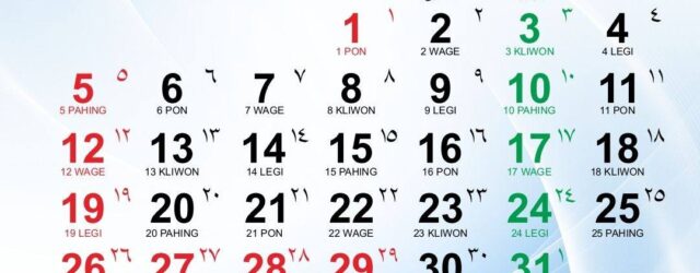 Kalender bulan Rajab 1446 H yg jatuh pada Januari 2025 M.