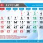 Kalender bulan Rajab 1446 H yg jatuh pada Januari 2025 M.