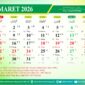 Kalender hijriah Indonesia bulan Maret 2026 M.